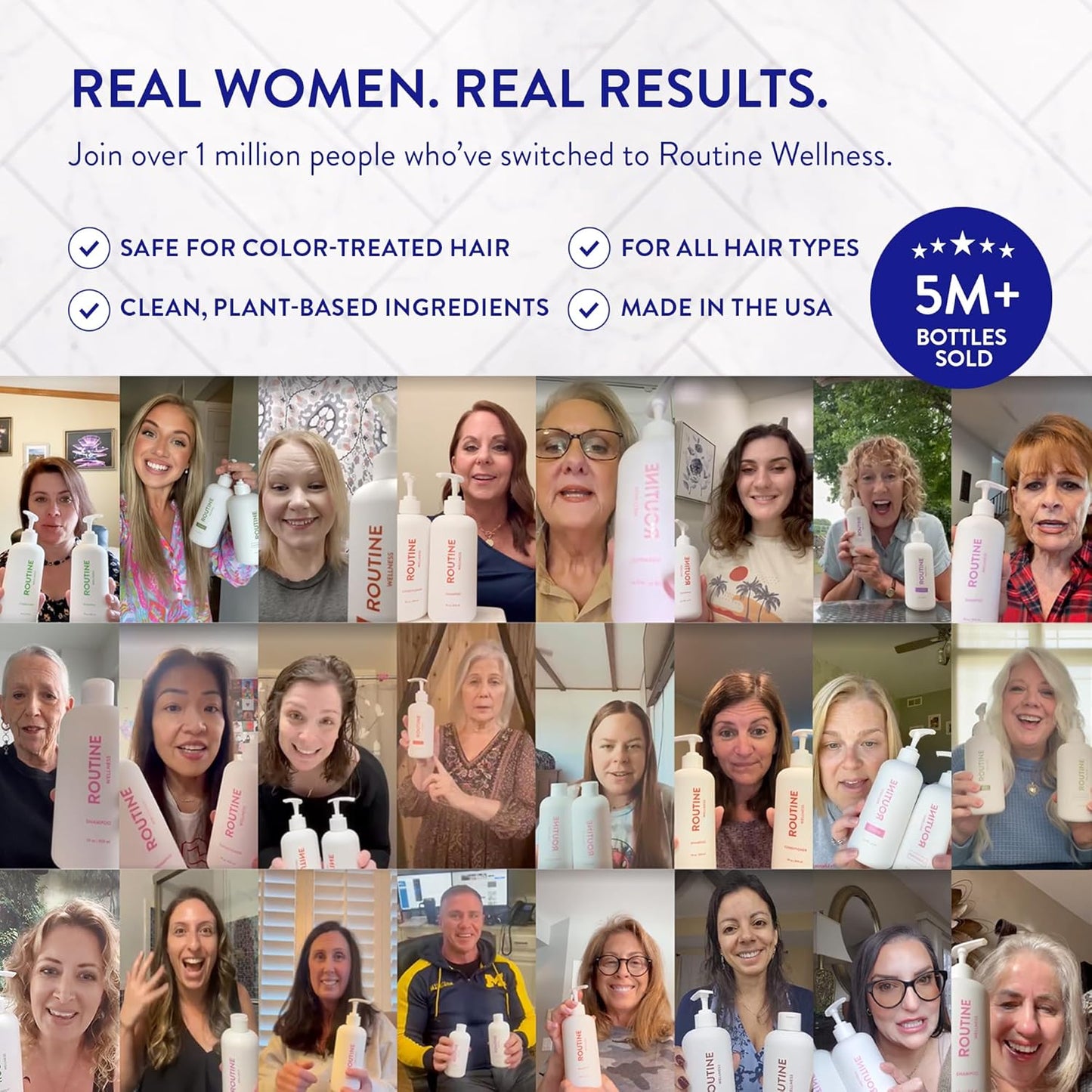 Routine Wellness Anti-Thinning Shampoo for Thinning Hair - Biotin DHT Blocker Women & Men - Color Safe Shampoo for Hair Loss & Healthy Hair - Jasmine & Orange Blossom 14oz