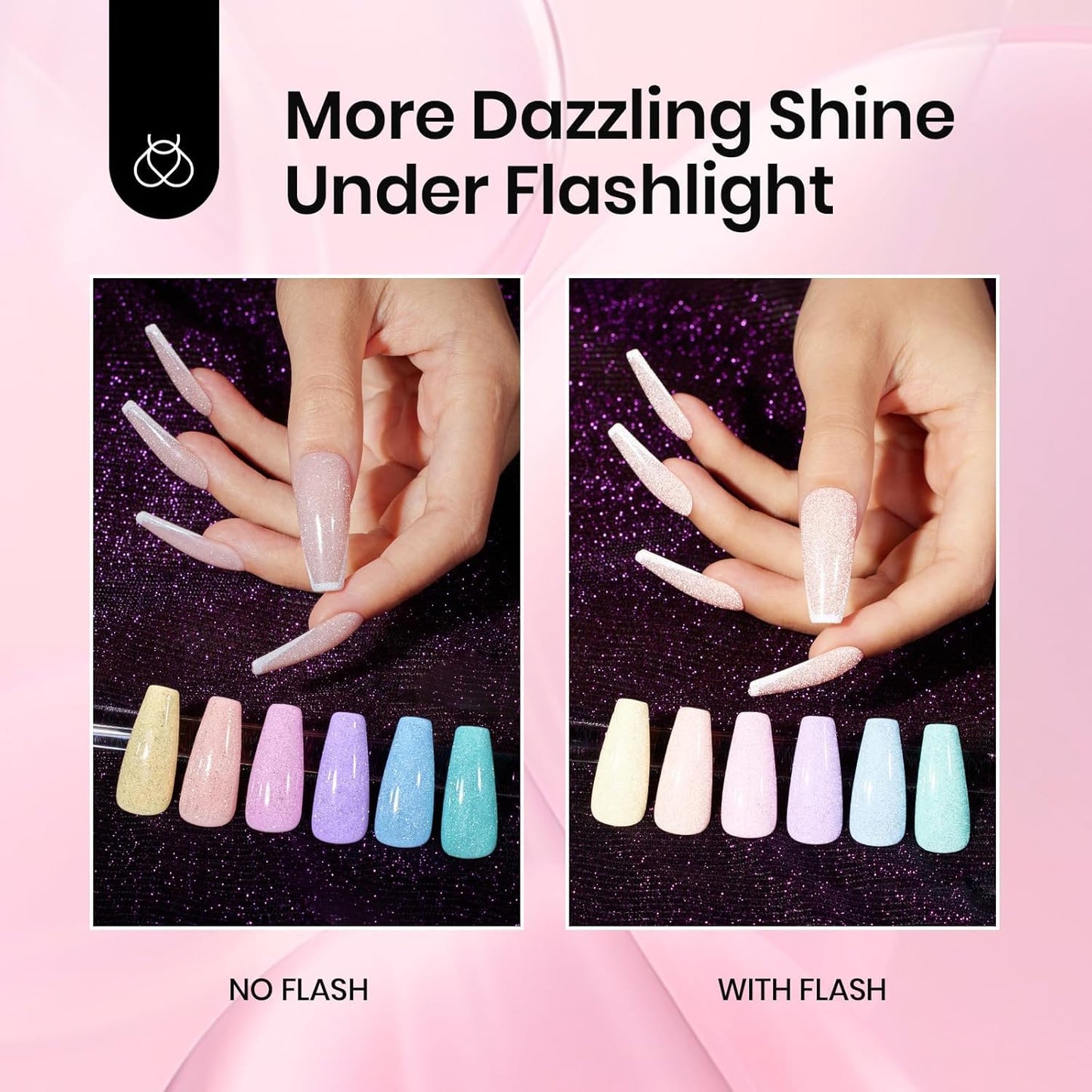 Beetles Glitter Gel Top Coat 8Pcs Holographic Glitter Gel Nail Polish Top Coat Cat Eye No Wipe Glossy Sparkly Finish Long Lasting Soak Off U V LED Salon DIY Gift for Women Girls