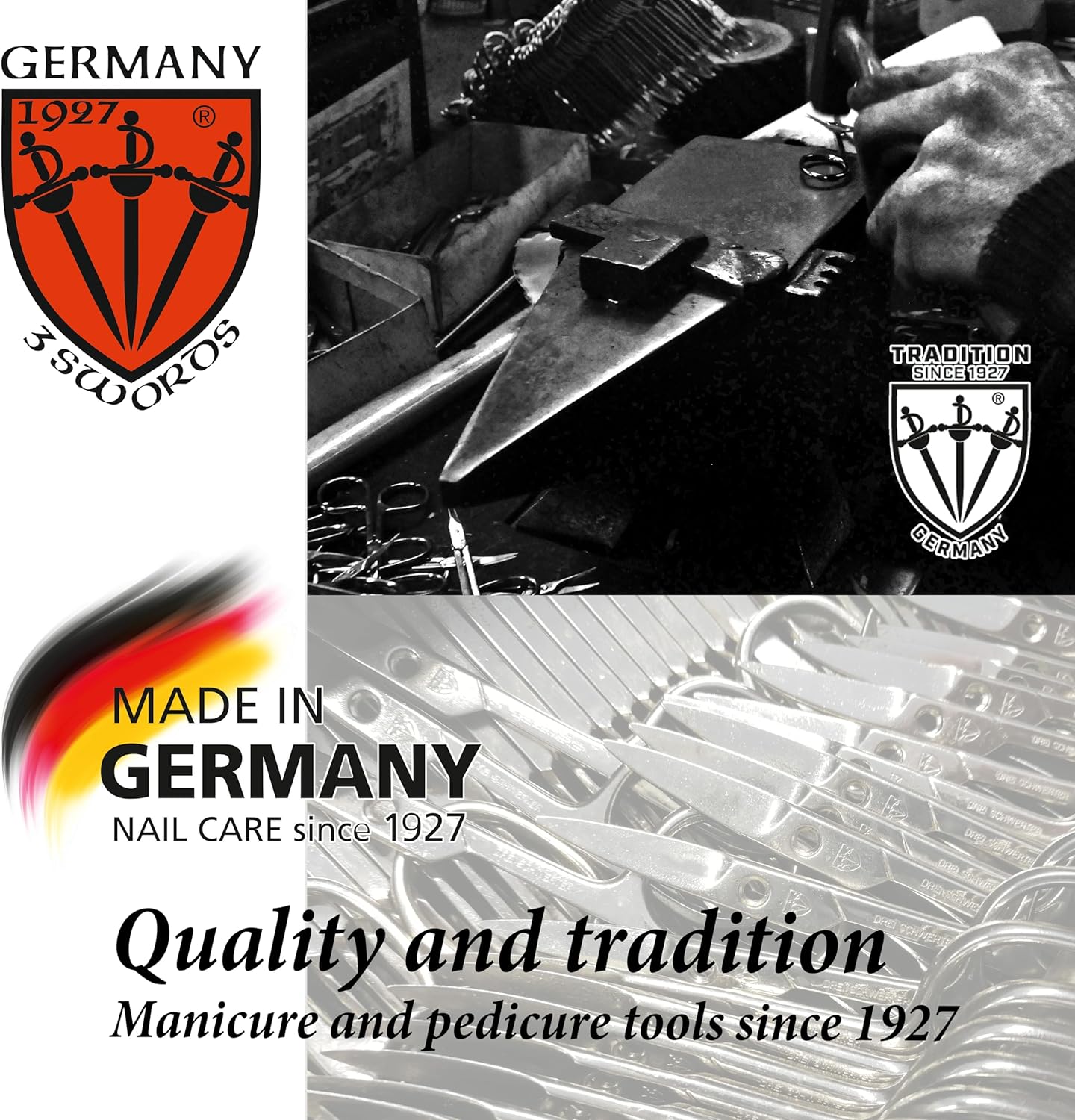 3 Swords Germany - brand quality 10 piece manicure pedicure grooming kit set for professional finger & toe nail care scissors clipper fashion leather case in gift box, Made by 3 Swords (03614) Red