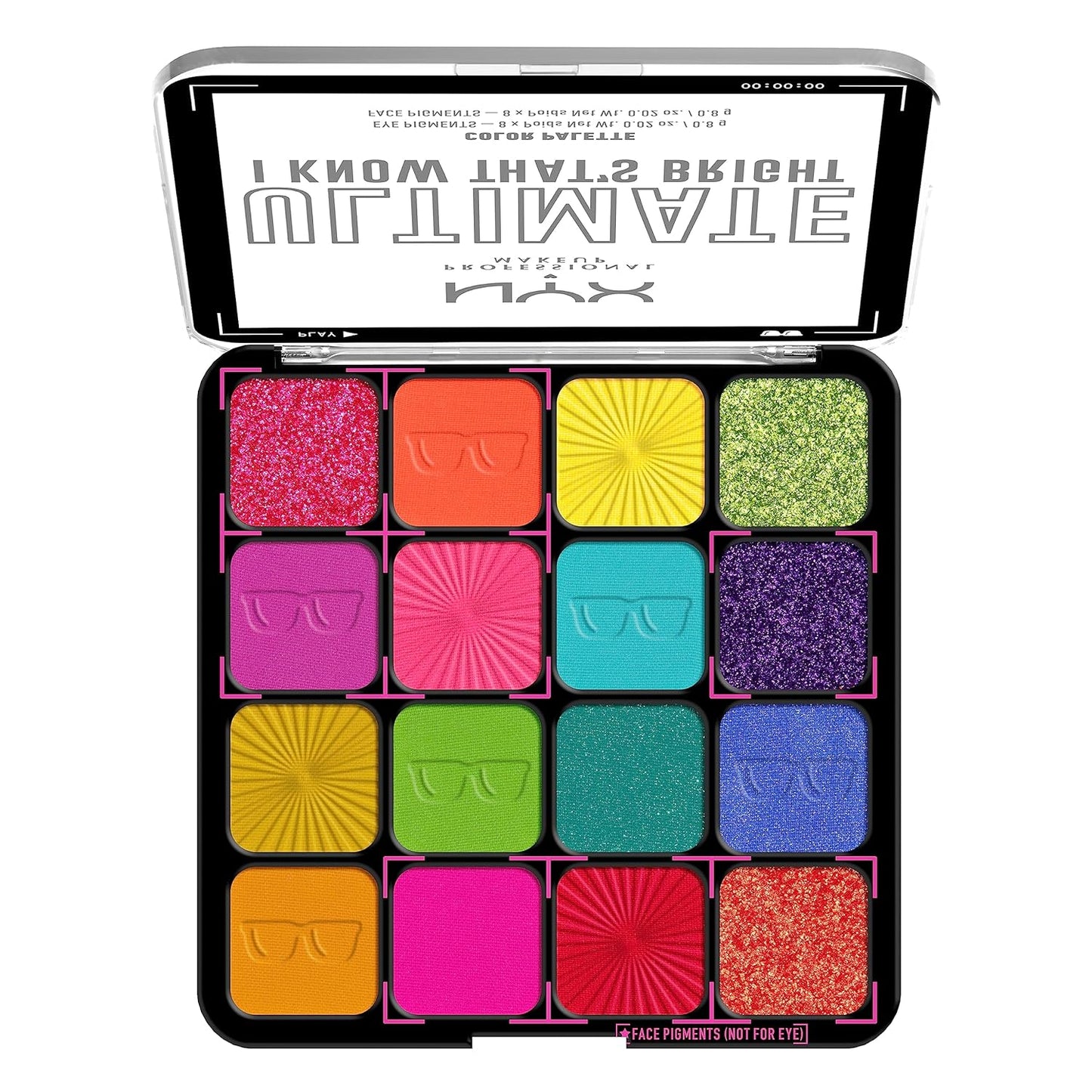 NYX PROFESSIONAL MAKEUP, Ultimate Shadow Palette, Eyeshadow Palette - I Know That's Bright