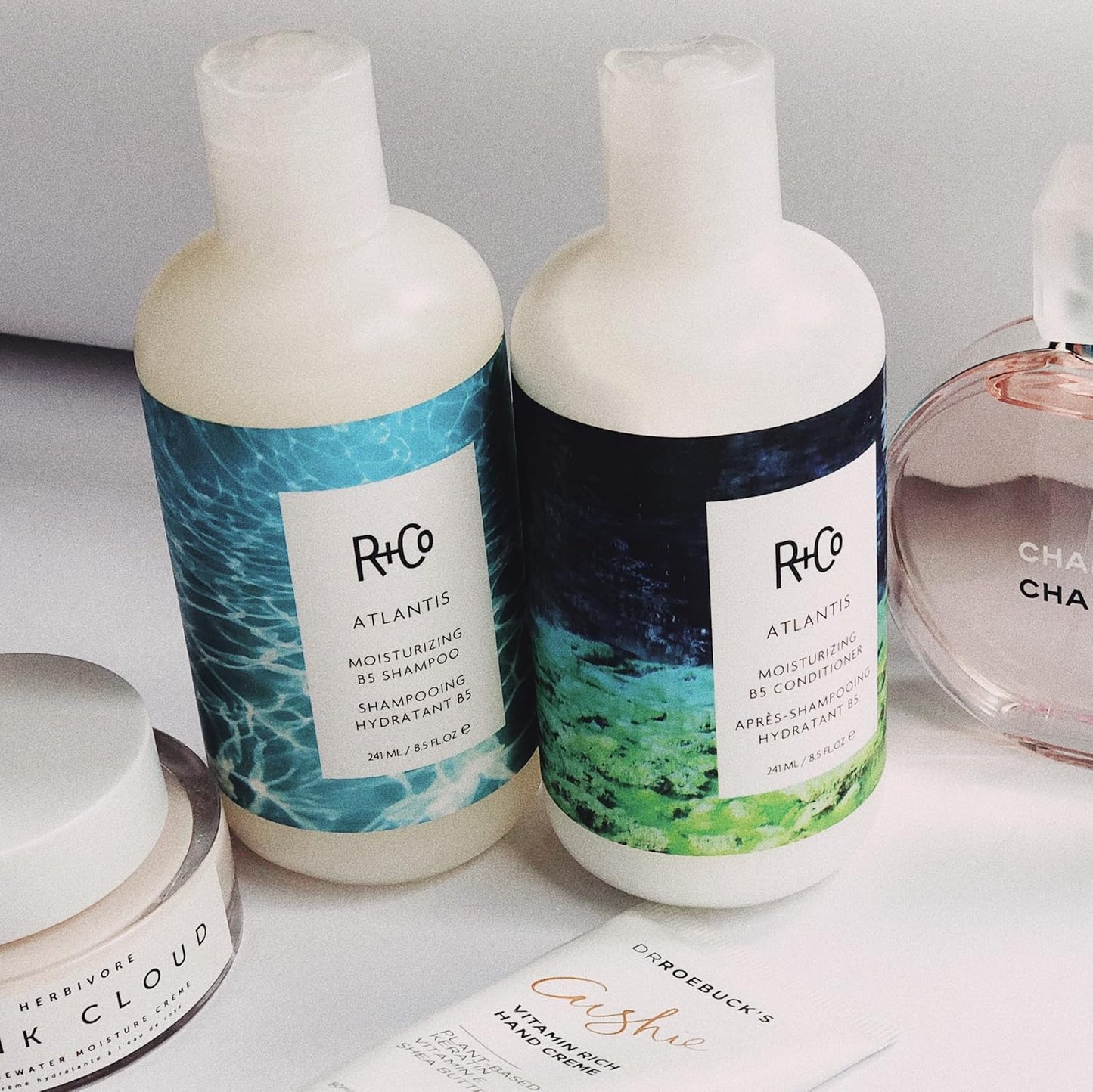 R+Co Atlantis Moisturizing B5 Hair Shampoo and Conditioner Set | Body + Shine + Smoothing for All Hair Types | Vegan + Cruelty-Free | 8.5oz (Pack of 2)