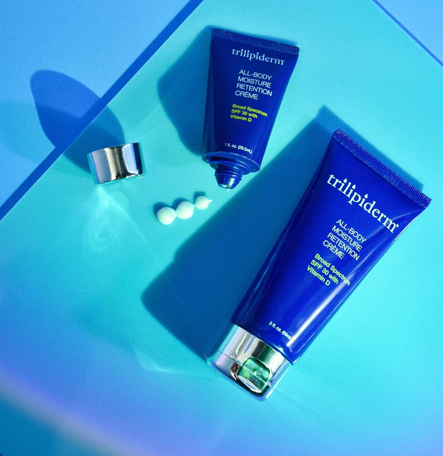 Trilipiderm All-Body Moisture Retention Crème with SPF 30, Vitamin D - 3oz Travel Size Sunscreen