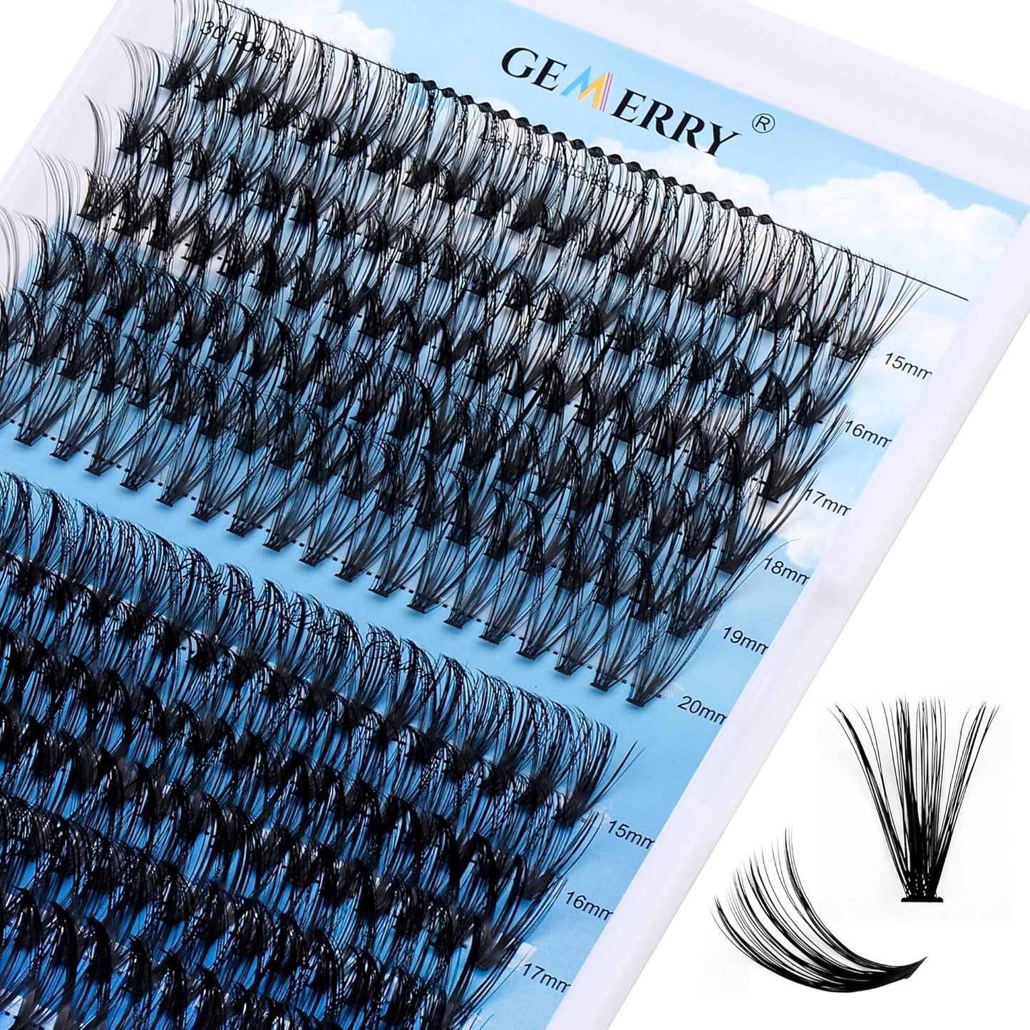 Individual Lashes Large Tray 240pcs 0.07mm 30P+40P C Curl Mix 15-20mm Cluster Lashes Soft&Natural Lash Clusters Mink Individual Lashes Cluster Mixed Tray False Eyelashes By GEMERRY