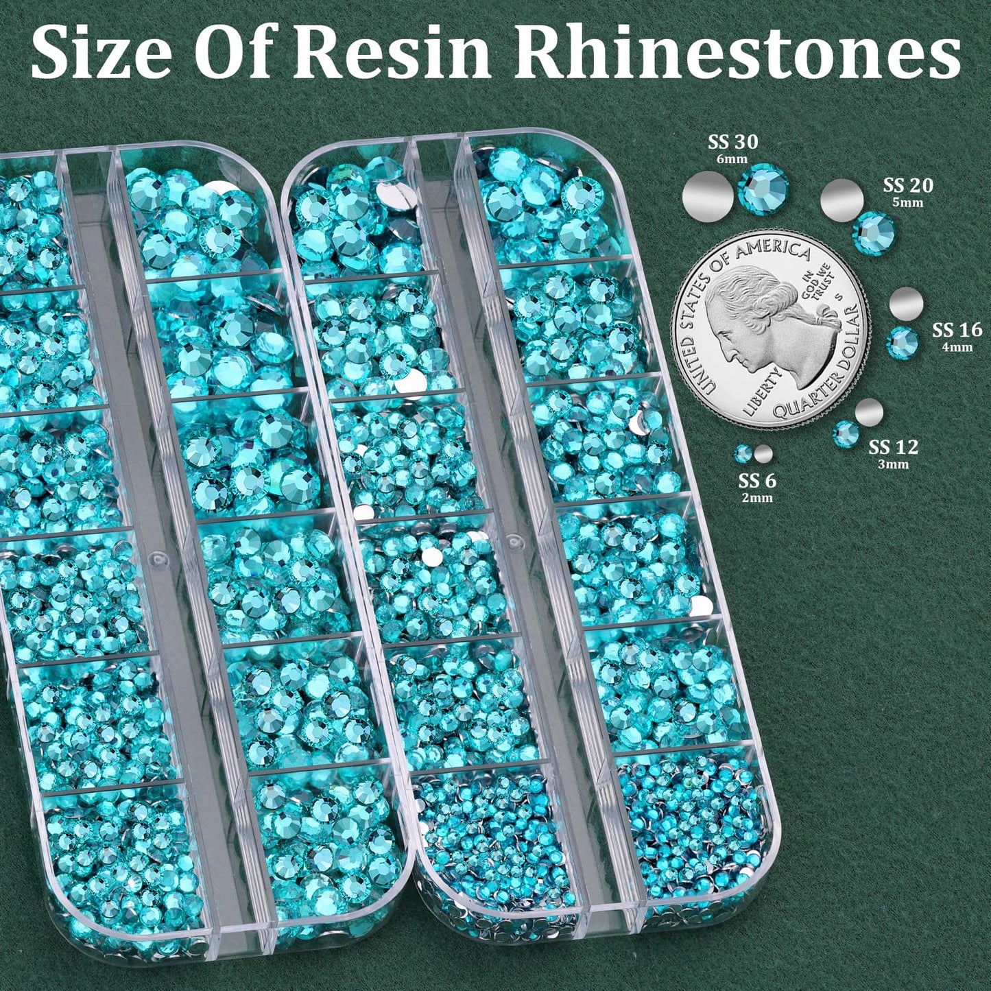 Resin Rhinestones for Crafting with B7000 Jewelry Glue, 2 Boxes Teal Blue Flatback Crystals with 3Pcs 10ml Glue for Bedazzling Crafts DIY Nail Art Makeup, Gems for Clothing Shoes