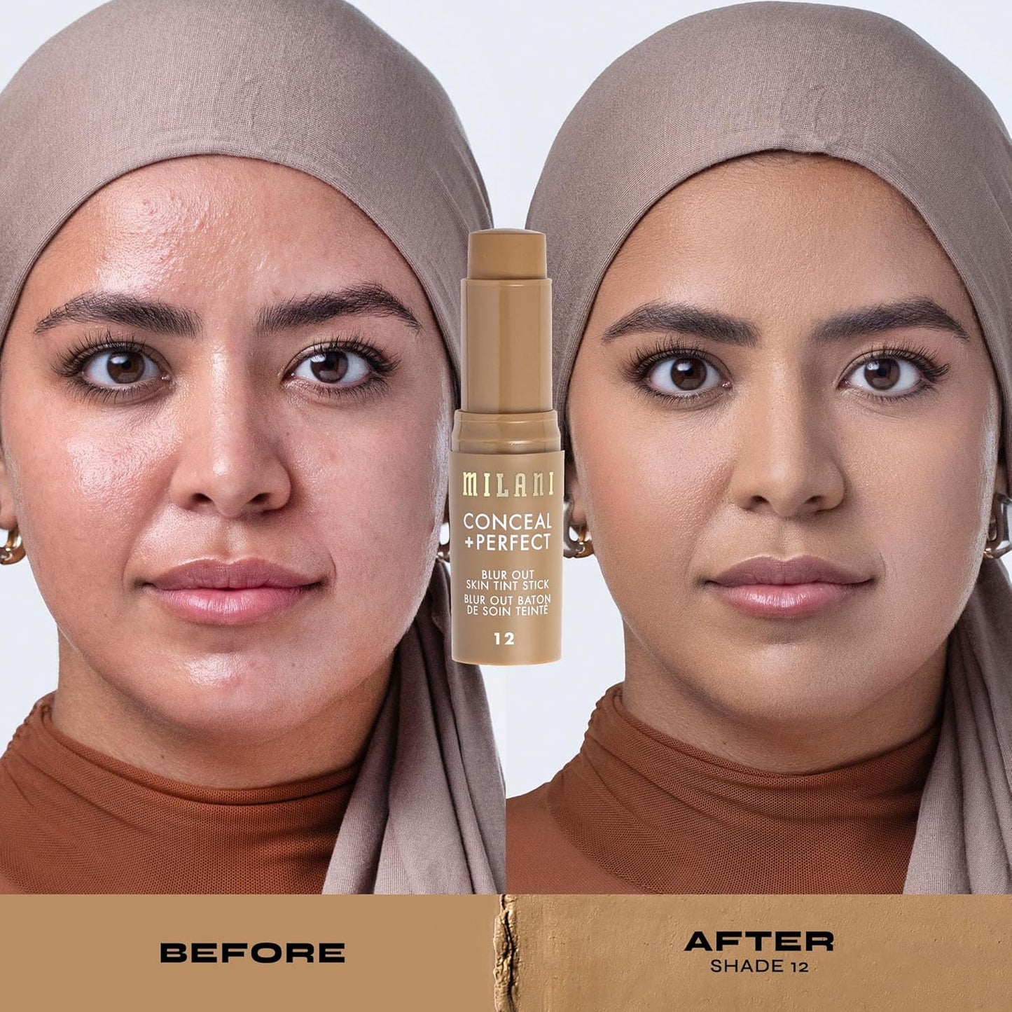 Milani Conceal + Perfect - Skin Tint Stick, Blur Out Tinted Moisturizer Makeup, Shade 012