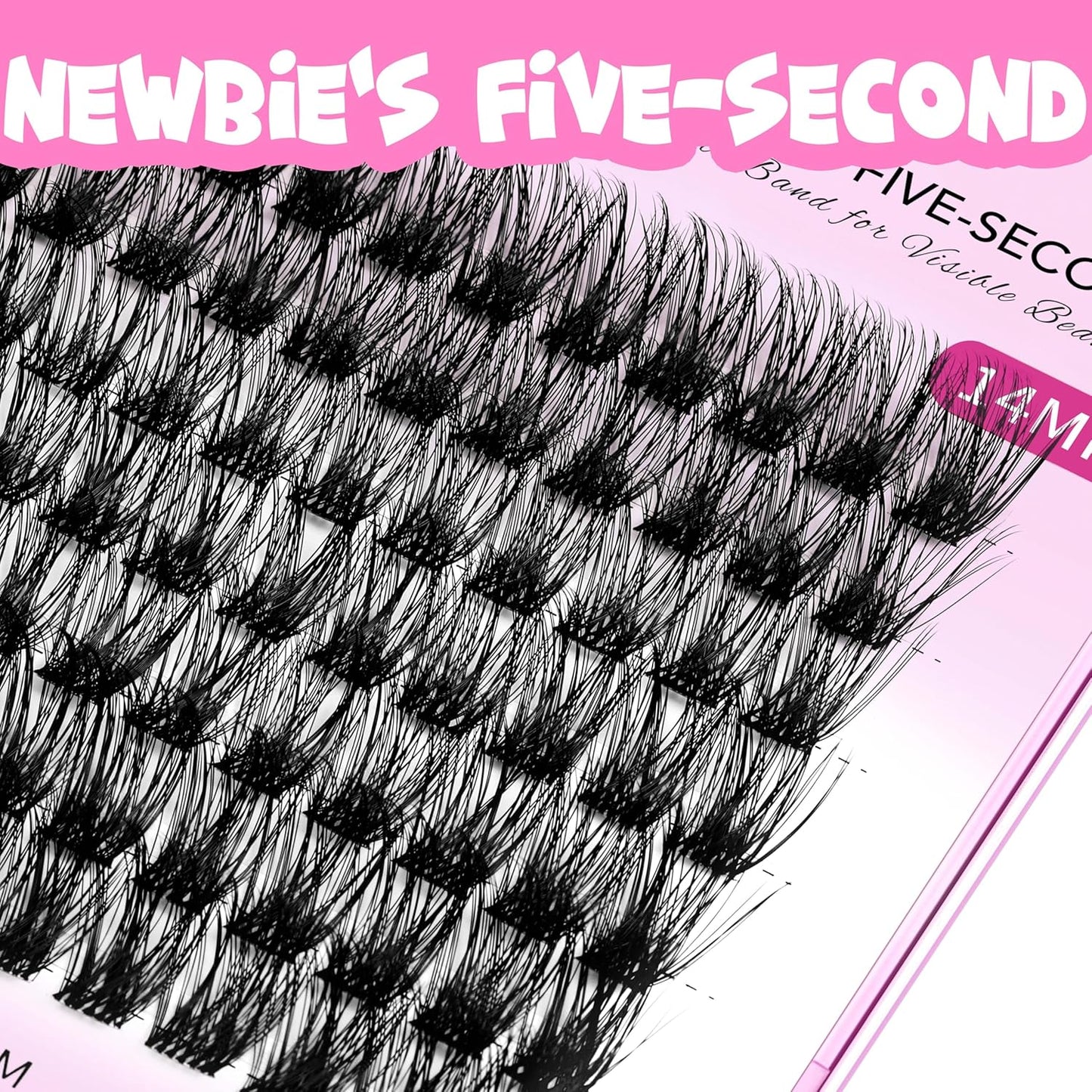 VEYESBEAUTY Lash Clusters Individual Eyelash Extensions Thin & Invisible Band DIY False Eyelashes for Self-application Newbie's Five-Second Series Wispy Lash Tray, Dreamy 12mm Single Length
