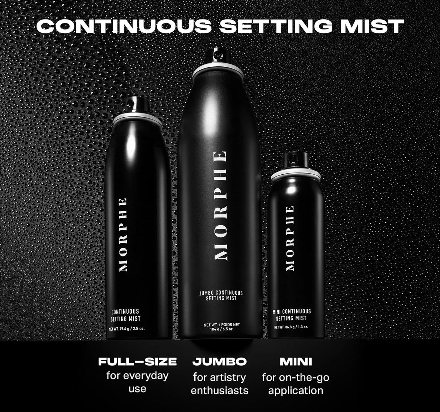 Morphe Continuous Setting Mist - Micro-Fine Makeup Setting Spray with a Natural Radiant Finish - Helps Makeup Resist Caking or Fading & Increases Wear of Foundation (2.8 fl oz)