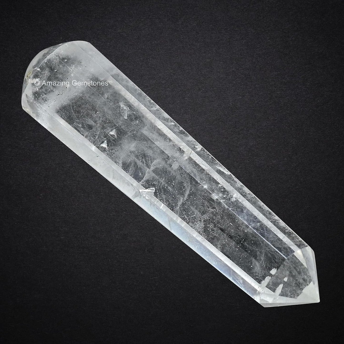 Amazing Gemstone Clear Quartz Crystal Wand Massage Stick - Pelvic Wand Gua Sha for Adults - Crystals and Healing Stones Massage Wands for Adults Gifts (Pointed)