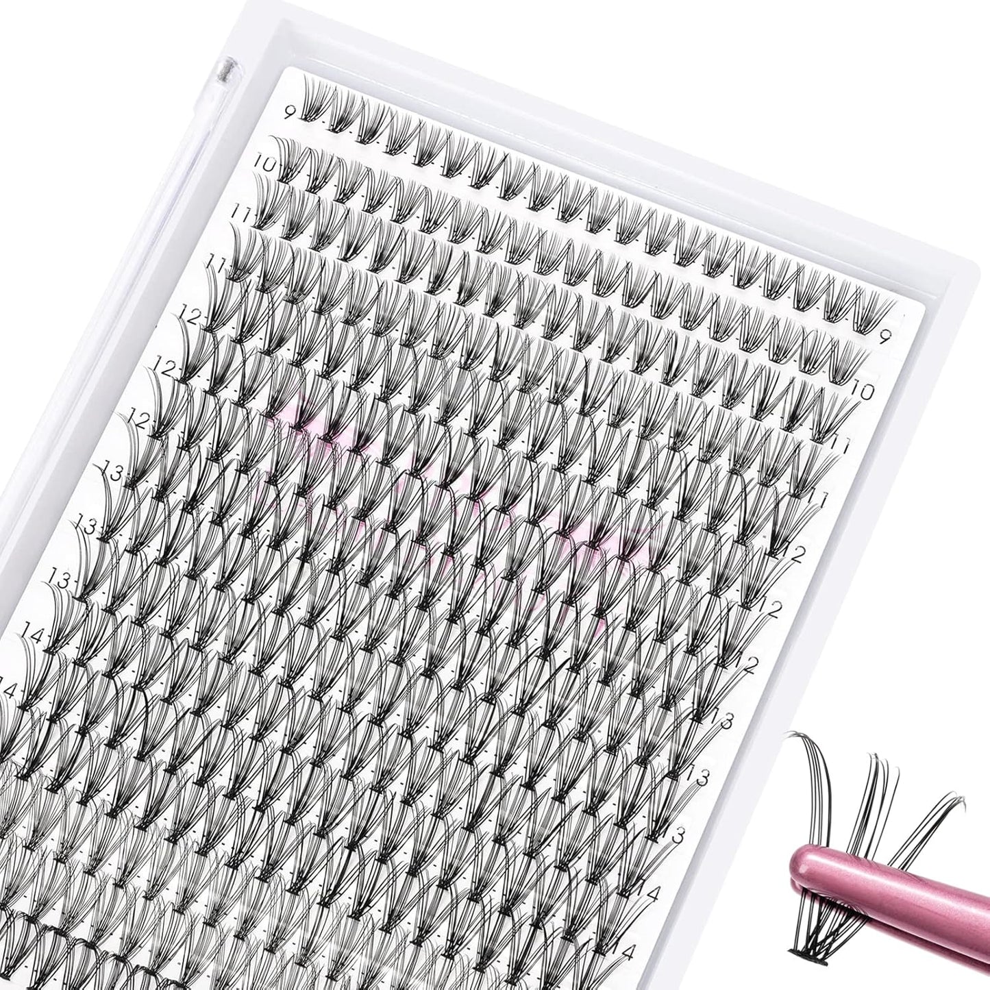 280 Pcs Individual Lashes 20D-D-0.07-9-16mix Cluster Lashes 10D 20D C D Curl Wispy Lashes Bottom Lashes DIY Lashes At Home（20D-D-0.07-9-16mix）