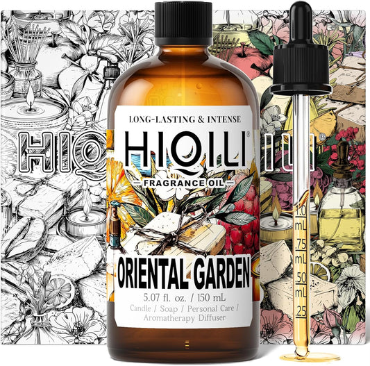 HIQILI Oriental Garden Fragrance Oil for Candle & Soap Making, Inspired by H.er-mes Le-Jrn deMonsr-Li, Luxury Hotel Scents for Essential Oil Diffuser, Aromatherapy - 5.07 Fl Oz