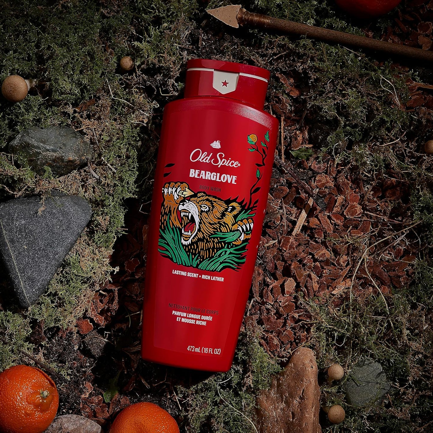 Old Spice Body Wash for Men, Bearglove, Long Lasting Lather, 24 fl oz (Pack of 4)